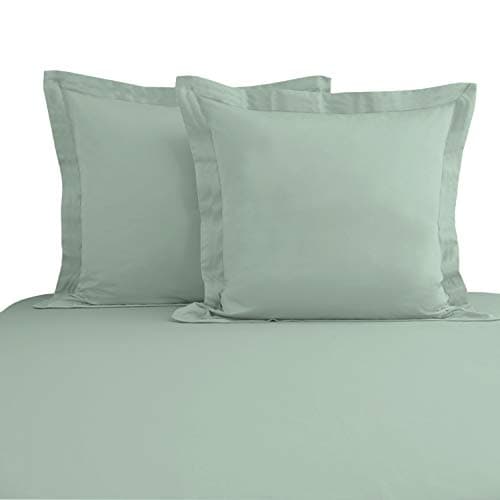 Pizuna Coton Peigné Set de 2 Taies d'oreiller 65x65 cm Sauge, 100% Coton Longue Tige 400 Fils Armure Satin Taies d'oreiller Douces 65x65 en Coton Taies d'oreiller (Sauge 2 Pièces)