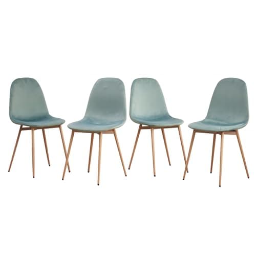 Uderkiny Lot de 4 chaises de Salle à Manger en Velours pour Bureau, Salon, Salle à Manger, Chambre à Coucher, Siège en Velours, Pieds en Fer/métal, Vert