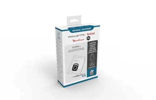 Rowenta ZR200520 Sac Haute Filtration Hygiene + OPTIMAL - Boite de 4 unités | Sacs aspirateurs haute filtration pour Silence Force - Compact Power - Power XXL et X-Trem Power - Fermeture automatique