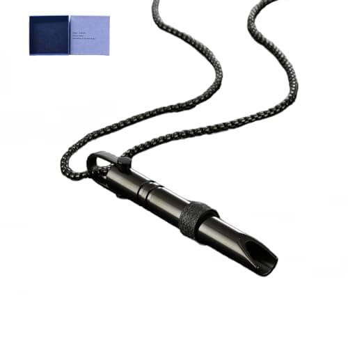 Zilynhom Collier de respiration, accessoires de méditation pour la pleine conscience, soulagement de l'anxiété et du stress, se calmer, changer d'attention, relaxation (Black)