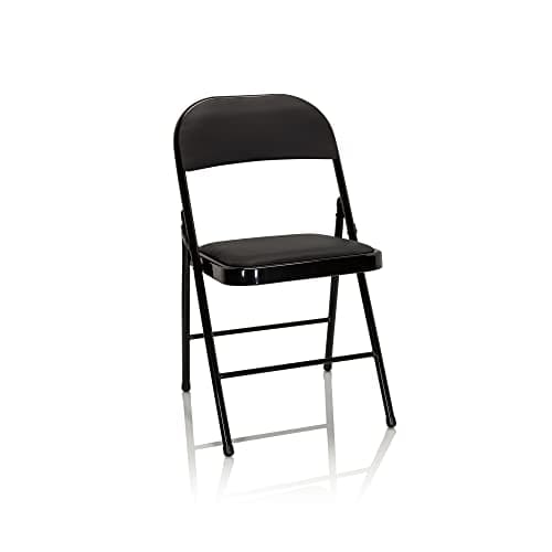 hjh OFFICE Chaise Pliante rembourrée en Cuir synthétique TUDELA Chaise Visiteur, Charge maximale 130 kg, Noir 803000
