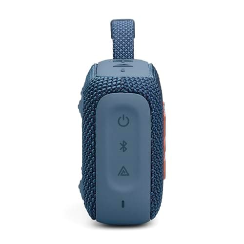 JBL GO 4, Enceinte Bluetooth ultra-portable, son JBL Pro, basses percutantes, 7 heures d'autonomie, fonction Playtime Boost, résistante à l'eau et à la poussière IP67, en bleu