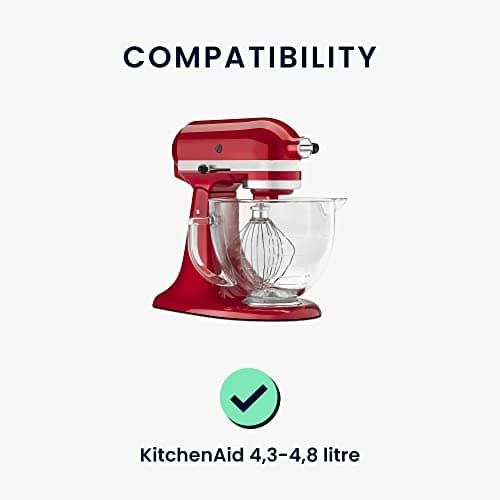 kwmobile Housse Compatible avec KitchenAid 4,3-4,8 Litre - Housse de Protection 35,5 x 35,5 x 22,5 cm avec 3 Poches pour Robot de Cuisine - Blanc-Noir