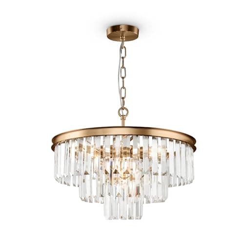Lustre Suspension en cristal style moderne, grand, couleur laiton pour le salon ampoules excl. E14 x7 40W 230V