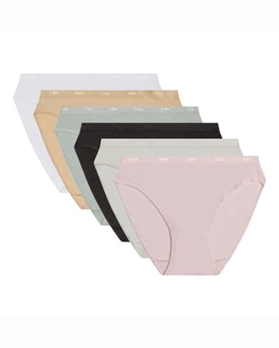 DIM Culotte Femme Les Pockets EcoDIM Coton Couleurs Douces x6, Lot Basique, M