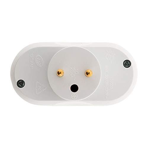 Multiprise 2 Prises pour façade - Biplite - 2x16A - Blanc - Zenitech