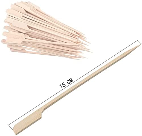 VIVIIHOO 100 bâtonnets d'amuse-Bouche brochettes de Bambou brochettes de Bambou grillades collations de Fruits bâtonnets de Dessert (15 cm)