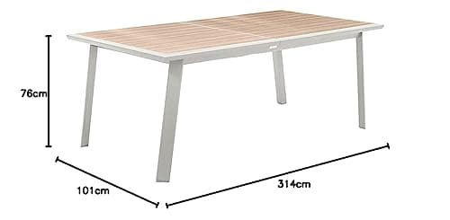 Hespéride - Table de Jardin Extensible Pavane Lin & Blanc