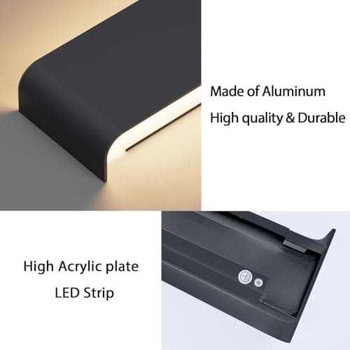 Klighten Applique Murale Interieur LED 83CM Lampe Murale Blanc Chaud 3000K 30W Luminaire Mural Moderne pour Chambre Salon Escalier Couloir, Anthracite