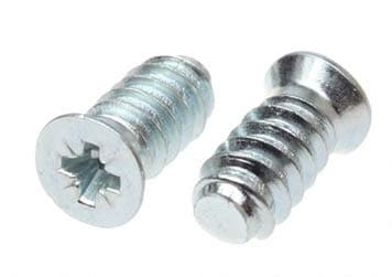 HEXATON Vis Euro à Tête Fraisée Plate en Acier Galvanisé Blanc Filetage Complet pour Bois 5 x 16 mm Lot de 50 Pozidriv Idéal pour Montage de Meubles Charnières et Tiroirs Euro Vis Spéciale