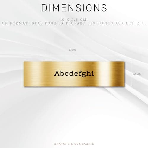 Plaque de Boîte Aux Lettres Personnalisée Adhésive PVC – 10 x 2,5 cm – Gravure Laser – 20 Couleurs Disponibles (Gris Mat)
