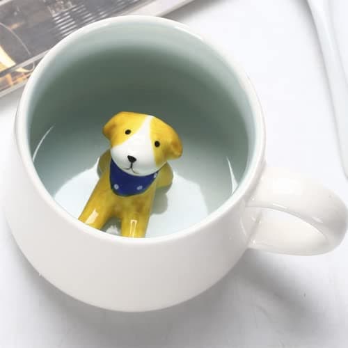 Arawat Mug Cane Tazza Da Caffè Carina Tazza Da Tè In Ceramica 350 Ml Grande Tazza Da Caffè 3d Tazza Divertente Tazza Da Caffè Espresso Tazza Da Caffè Cappuccino Tazza Regalo Carino (Cane)