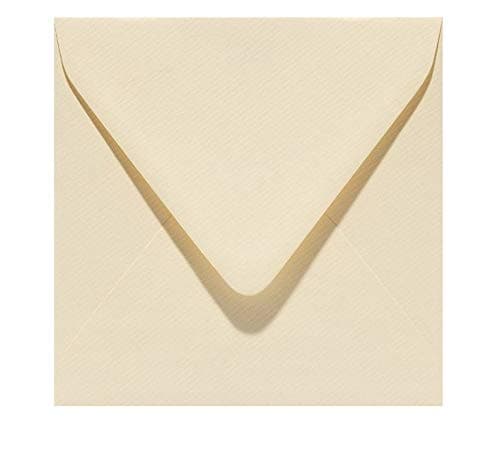 Lot de 200 enveloppes carrées de luxe 15 x 15 cm 110 g/m2 Ivoire/crème