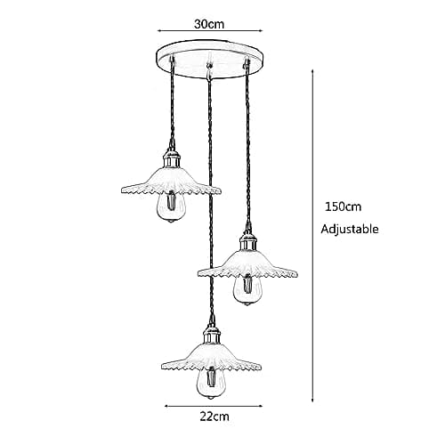 LFsem Suspension Luminaires en Verre à 3 Lumières, Lampe Suspendue Triple Complexe Industrielle Vintage en Laiton E27, Lustre de Plafond pour Salle à manger Salon (Vert)