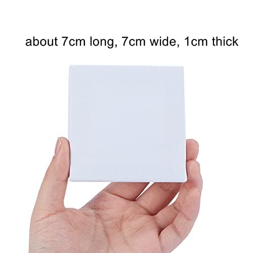 PH PandaHall 12pcs Mini Panneaux de Toile pour Le Dessin d'artisanat de Peinture Tableau de Peinture pour Mini Tableau Blanc, 70x70x10mm