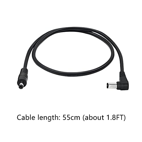 GINTOOYUN Câble d'alimentation mâle DC à DC à Angle Droit, 24AWG DC 5.5 MM x 2.1 MM mâle à 90 degrés DC Prise mâle Patch Fil Adaptateur rallonge pour Bande Lihgt,CCTV,Voiture,moniteurs,etc (2 pièces)