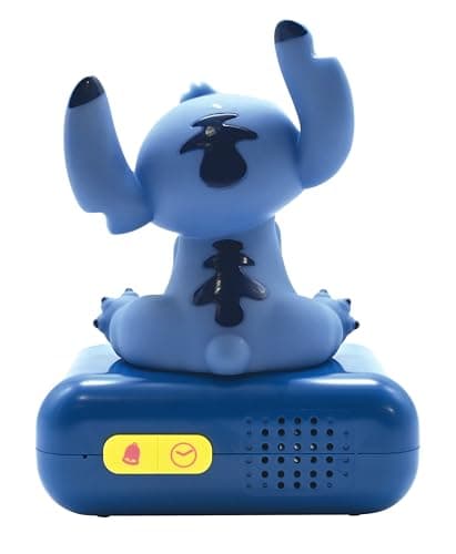 Lexibook, Disney Stitch, Réveil veilleuse Stitch, Personnage lumineux, Choix de 6 alarmes, 6 effets sonores, Ecran LCD rétro-éclairé, Snooze, Bleu, RL800D