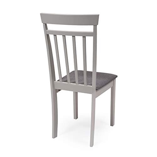 Homely - Pack de 2 chaises de Salle à Manger ou de Cuisine Kansas, Structure en Bois laqué Gris Clair, Assise recouverte de Tissu Gris, 40,5x48,5x89 cm