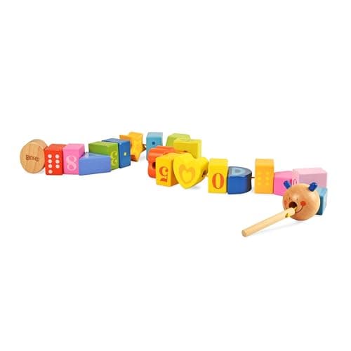 BOHS Perles de laçage Chenille - Tout-Petit apprend Le comptage, Les nombres et Les Formes - Jouets de motricité Fine pour bébés Enfants