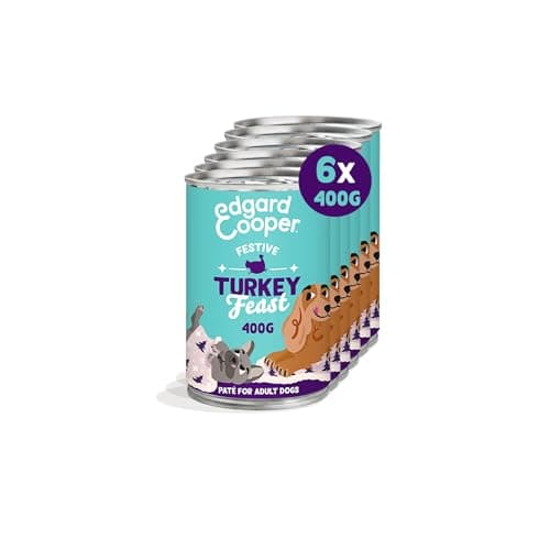 Edgard & Cooper Pâté Pour Chien, (Festive Dinde, 400g x 6), Savoureuse et Festive, Sans Céréales, Viande fraîche et protéines de qualité, Vrais ingrédients pour chiens, Hypoallergénique