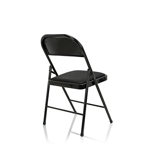hjh OFFICE 803010 Chaise Pliante rembourrée TUDELA II Tissu Noir Chaise Visiteur Pliante, Charge maximale 130kg