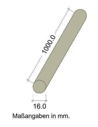 Gedotec Buchen-Rundstab Accessoires de Bricolage Bois Rainuré BAR de Lanterne en Hêtre | Barres Rondes Ø 16 X 1000 mm | Stable & Haute Qualité | Bois de Hêtre | 10 Pièces