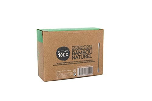 Coton Tige Bambou - Boîte 200 Cotons tiges blanc Bambou Feel Natural - Hygiene Oreille, Demaquillage - Avec une Ouverture Facile - Alternative Biodégradable au Coton Tige en Plastique