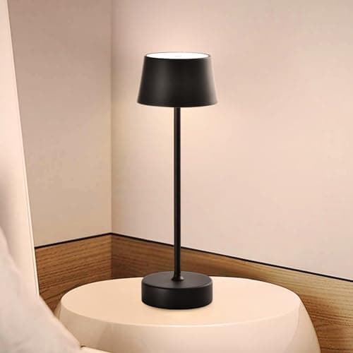LQWELL® Lampe De Table LED Sans Fil Avec Batterie Tactile, Type C, Lampe De Chevet Rechargeable Par USB, IntensitÉ Lumineuse RÉGlable Pour Salon, Chambre À Coucher, Dîner, Hôtel, Restaurant