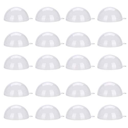 Boule en plastique transparent, 20 pièces Boule en plastique transparent à remplir Décorations de Noël pour mariage, Boule en plastique vierge à remplir DIY Bombe de bain Moule et décor