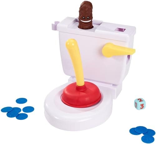 Toilettes Folies ! Jeu De Société avec Ventouse, Cuvette De Toilette Et Crotte À Attraper, Jouet Enfant, Dès 5 Ans, FWW30