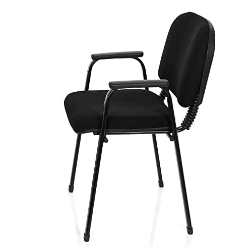 hjh OFFICE 704340 XT 650 Chaise de conférence rembourrée et empilable en Plastique et métal Noir 84 x 55 x 42 cm