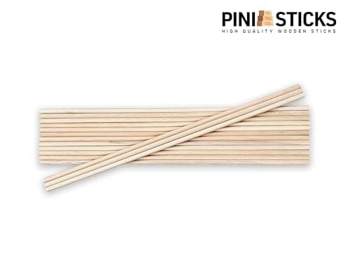 Lot de 50 bâtonnets ronds en bois de hêtre - 6 mm x 40 cm - Pour le travail du bois, la décoration, l'artisanat