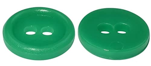 AERZETIX - C56275 - Lot de 100 Boutons à coudre ronds Ø11.5x2.2 mm à 2 trous - diamètre de l'ouverture 2 mm - couleur vert clair - en plastique - loisir créatif décoration couture mercerie mode