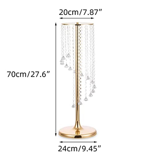 Nuptio Centres Table Mariage Vases Or - 2 Pièces 70cm Haut Vase À Fleurs Cristal Support Fleurs Métal pour Les Décorations Tables Fête