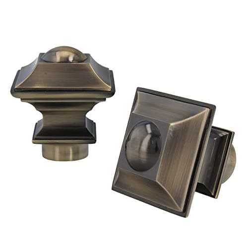 Sento 25mm Kit de tringle a rideau Metal Fixation murale Laiton Antique 360 cm (2x180cm) BAROCCO