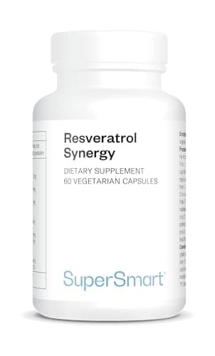 Resveratrol Synergy - Puissants Antioxydants Naturels (Fisétine, Ptérostilbène, Quercétine, Polydatine, Proanthocyanidines) - Aide à Combattre le Stress Oxydatif - Vegan - Sans Gluten - Supersmart