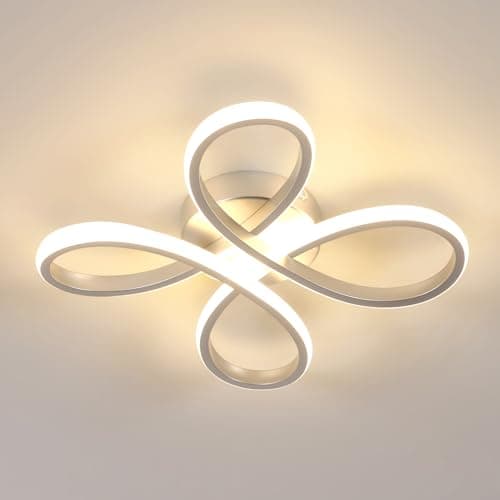 Comely Plafonnier LED Moderne, 30W 3375LM Lampe de Plafond, Luminaire Plafonnier LED pour Chambre salon, Salle à manger Cuisine, Lumière Chaude 3000K, 30cm, Argent