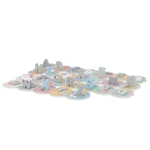 Mamabrum, Puzzle Alphabet en Bois, 26 Lettres en Bois, 26 Puzzles en Carton, Support pédagogique pour l'apprentissage de l'alphabet, Reconnaissance des Lettres, Couleurs Pastel