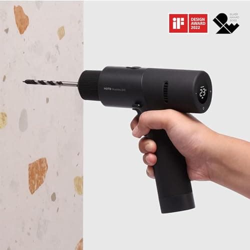 HOTO Perceuse Visseuse sans Fil Brushless 12V, Ecran d'Affichage LED, 2 Modes, 30 Nm, 30 Vitesses, 2.0Ah Batterie, 1400 tr/min, Charge Type-C, 10 x Embouts de Tournevis et 8 x Forets