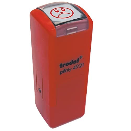 Kit de tampons pour évaluation scolaire - Trodat - 3 Tampons à encrage automatique rechargeables - Smiley pour encourager les élèves - Taille de l'empreinte : 10x10 mm - Couleur : bleu, rouge et vert