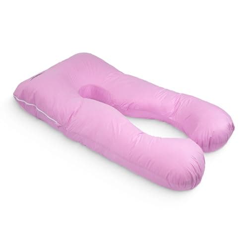 MAKOSAS Housse de Coussin Confort – Taie d'oreiller Ergonomique Douce pour Un Sommeil Confortable – Coton hypoallergénique et Respirant | Coton-Rose