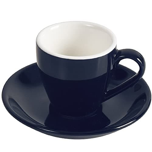 ionEgg Tasse à expresso en porcelaine avec soucoupe - 80 ml - Bleu marine