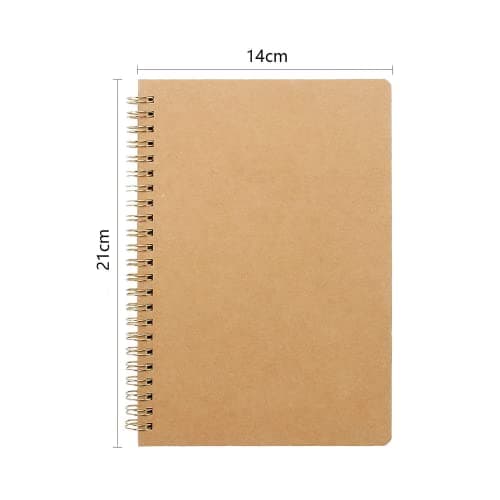 VEESUN A5 Cahiers Classique Lot de 4 avec Reliure Double Spirale, Bloc Note Notebook Carnet Dessin Kraft Couverture Convient pour L'école L'écriture Garçons Filles et Enseignants, 80 Feuilles Blanche