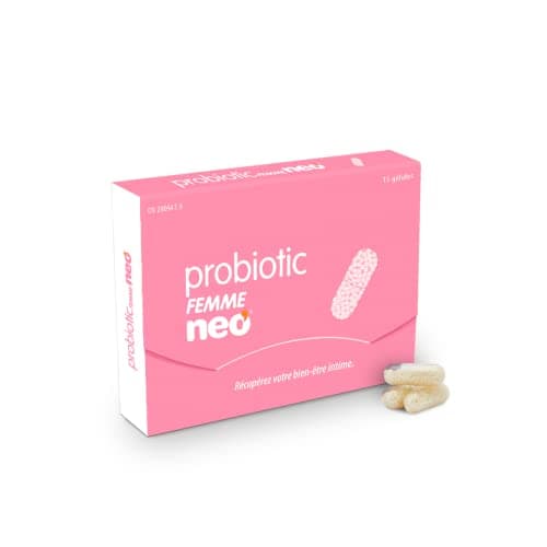 NEO Femme - Probiotique Flore Intime - Flore Vaginale - sans Allergènes ni Nanomatériaux - 1 Gélule par Jour - 15 Gélules, Pink, Estándar
