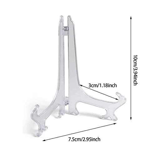 30 pièces chevalets en Plastique Clair Plastique Chevalets Présentoir Chevalet Piédestal Décorative Chevalet d'assiette Supports pour support de bol de présentation plaque de cadre photo Cuvette