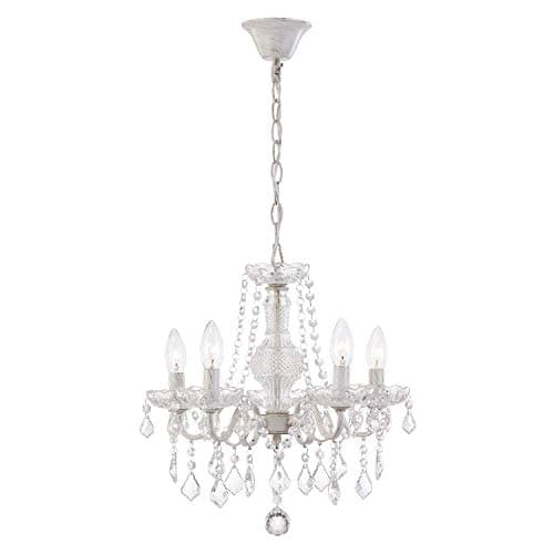 Lustre en cristal Saint Mossi 5 bras/lumières E14 Lampe base rouille artisanale vintage lustre salon lustre chambre Largeur 43cm Hauteur 40cm