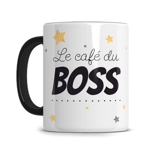 Céramique Mug Personnalisé blanc avec texte personnalisable 'ORIGINAL STAR MUG' Anse et Intérieur noir - Cadeau Original pour Homme Femme Anniversaire Bureau Collègue Noël - 330ML