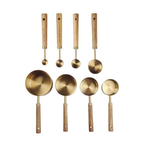 JSGHGDF Lot de 8 tasses à mesurer en acier inoxydable pour la cuisine, medium, M