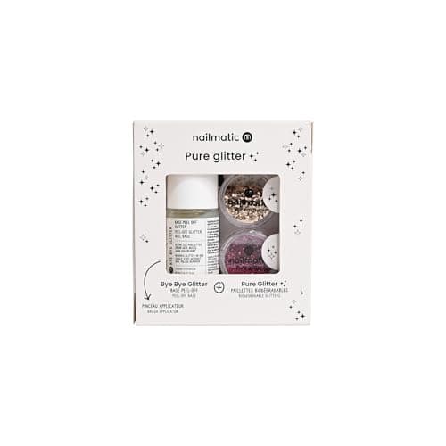 Nailmatic Coffret Paillettes Dorées et Rose Foncé Biodégradables - Paillettes Visage, Ongles et Cheveux - Maquillage Paillette Dermatologiquement Testée à Base de Plantes - Fabriqué en Europe