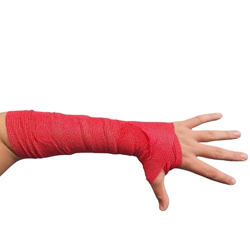 PintoMed - Bandage Cohésif - 10 Rouleaux Rouge X 5 cm X 4.5 m Autoadhésif, Sports Bande, Premiers Secours Adhésif, Vet Wrap